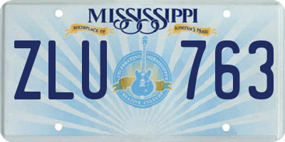 MS license plate ZLU763