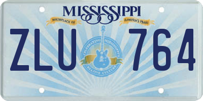MS license plate ZLU764