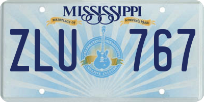 MS license plate ZLU767