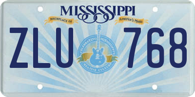 MS license plate ZLU768