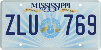 MS license plate ZLU769