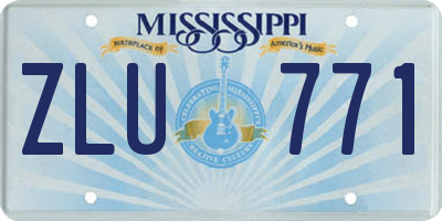 MS license plate ZLU771