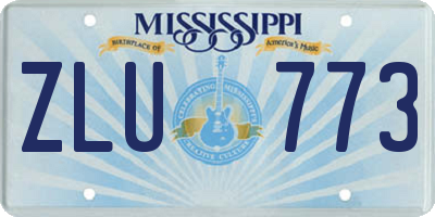 MS license plate ZLU773