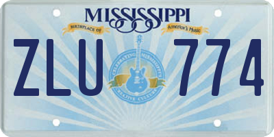 MS license plate ZLU774