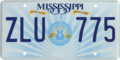 MS license plate ZLU775