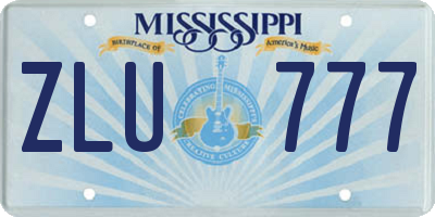 MS license plate ZLU777