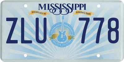 MS license plate ZLU778