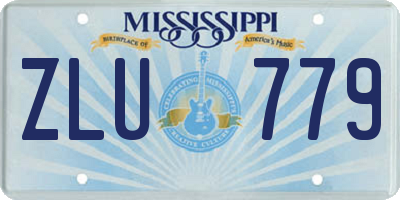 MS license plate ZLU779