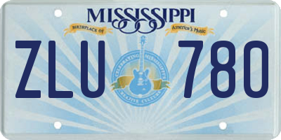 MS license plate ZLU780