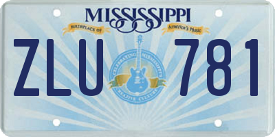 MS license plate ZLU781