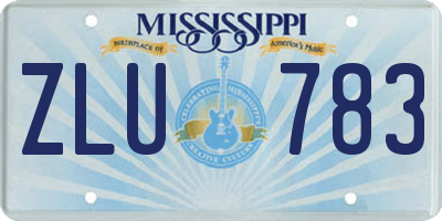 MS license plate ZLU783