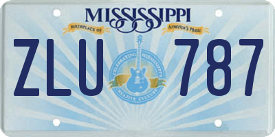 MS license plate ZLU787