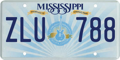 MS license plate ZLU788