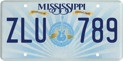 MS license plate ZLU789