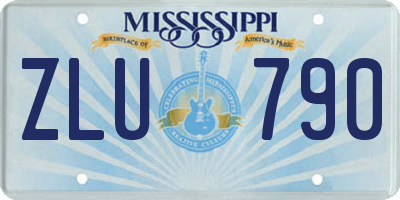 MS license plate ZLU790