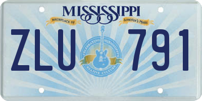 MS license plate ZLU791