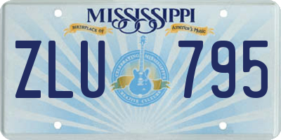 MS license plate ZLU795
