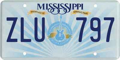 MS license plate ZLU797