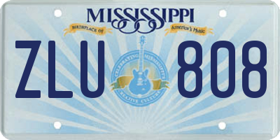 MS license plate ZLU808