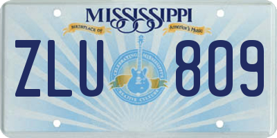 MS license plate ZLU809