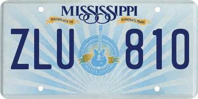 MS license plate ZLU810