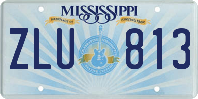 MS license plate ZLU813