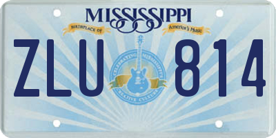 MS license plate ZLU814