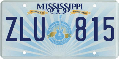 MS license plate ZLU815