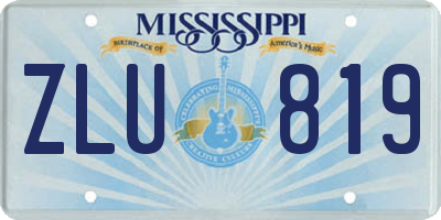 MS license plate ZLU819