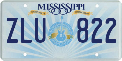 MS license plate ZLU822