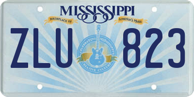 MS license plate ZLU823