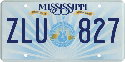 MS license plate ZLU827