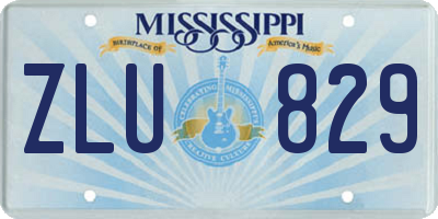 MS license plate ZLU829