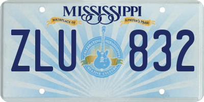 MS license plate ZLU832