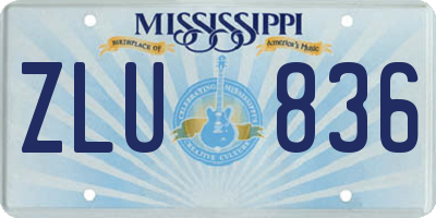 MS license plate ZLU836