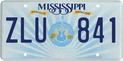 MS license plate ZLU841