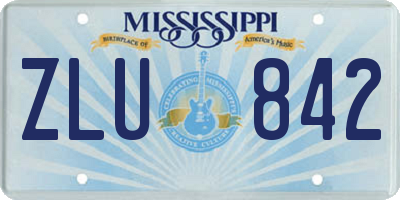 MS license plate ZLU842