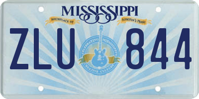 MS license plate ZLU844