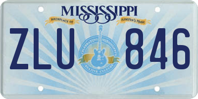 MS license plate ZLU846