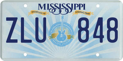 MS license plate ZLU848