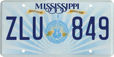 MS license plate ZLU849