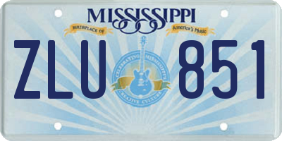 MS license plate ZLU851