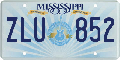 MS license plate ZLU852