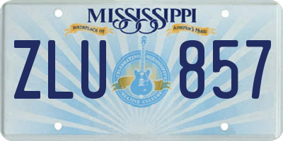 MS license plate ZLU857