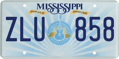 MS license plate ZLU858
