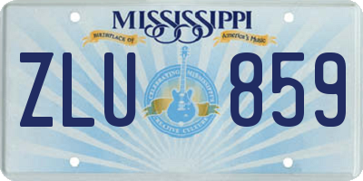 MS license plate ZLU859