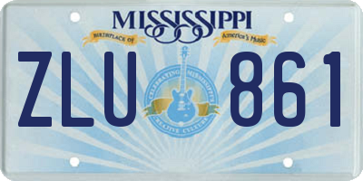 MS license plate ZLU861