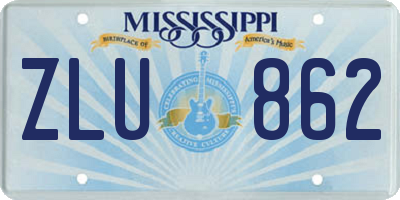 MS license plate ZLU862