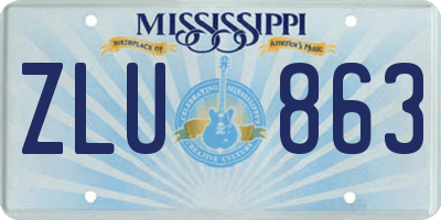 MS license plate ZLU863
