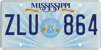 MS license plate ZLU864